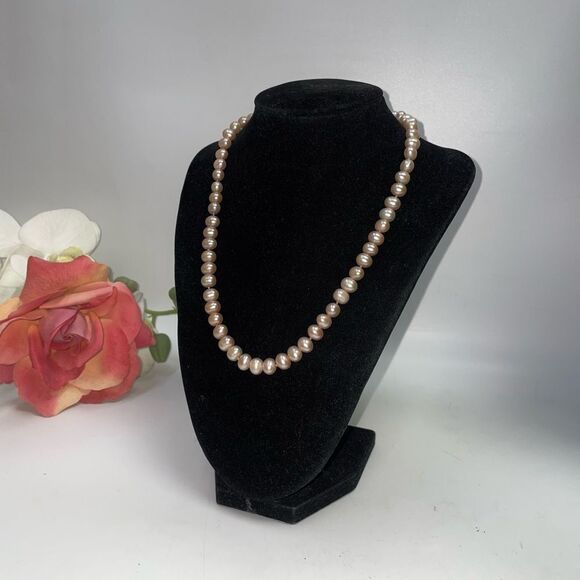 Elegant Fresh Water Banquet Pink Pearl Necklace - Picture 2 of 6